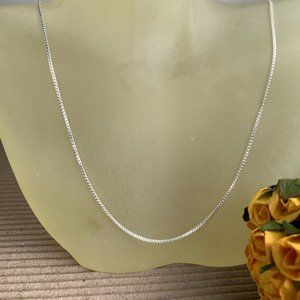 NEW 16" Real Silver 1mm 019 Box Chain